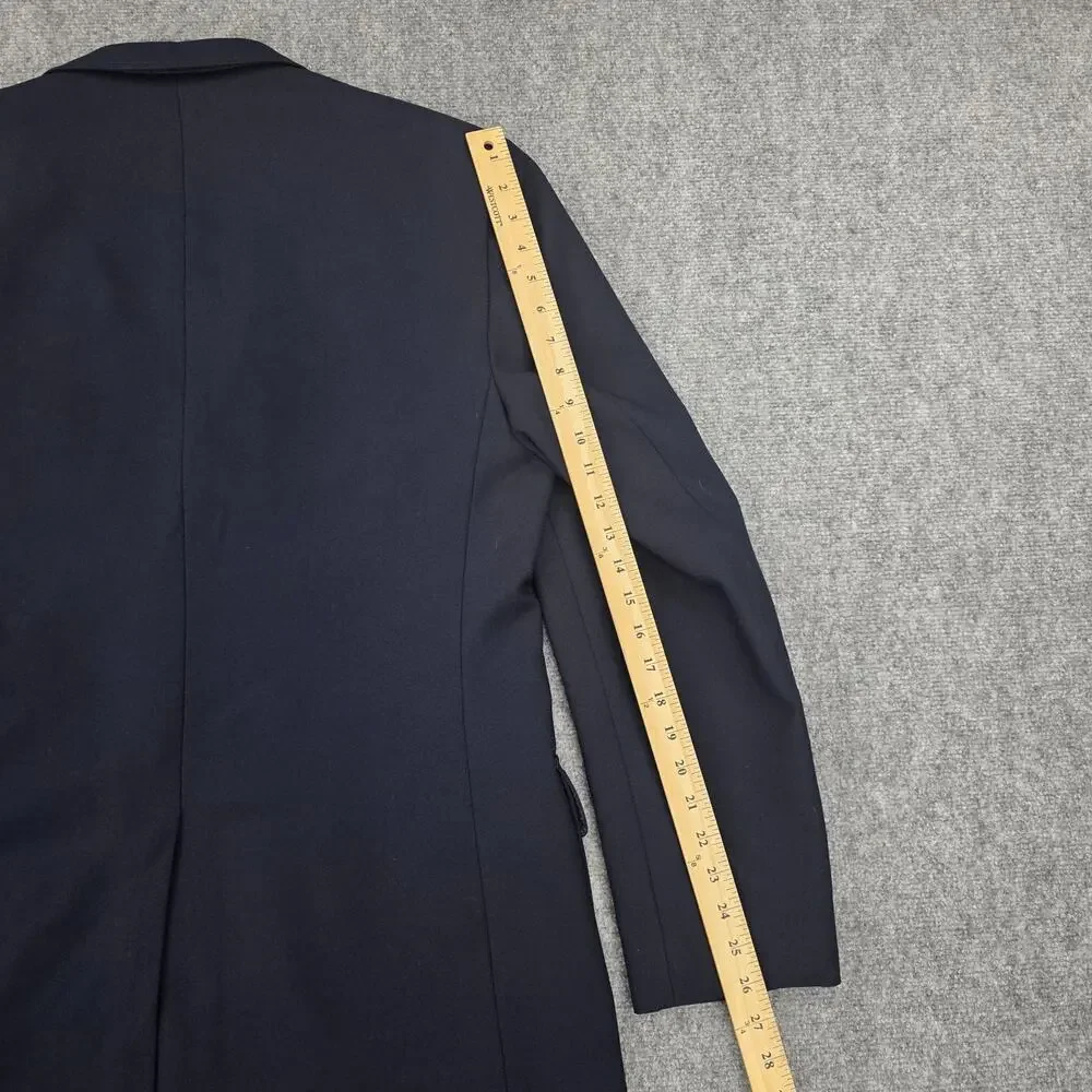 Vintage Perma-Prest Blazer Mens 46 Long Navy Gold Buttons USA Classic Collection